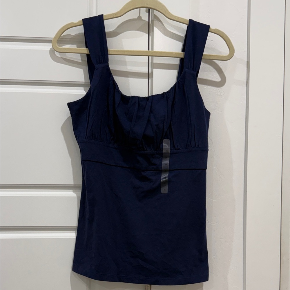 Ann Taylor Navy Ruched Tank Top (NWT)